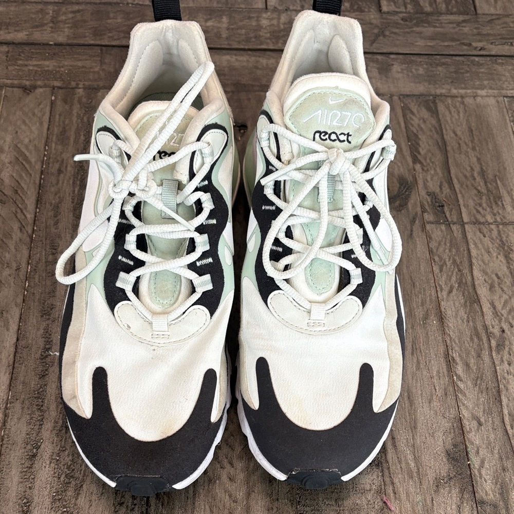 Nike React Sneakers in Black, White, and Mint
